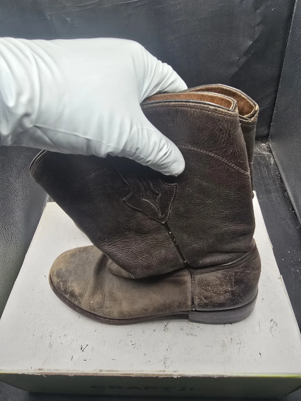 Men's Brown Leather Slip-On Work Boots